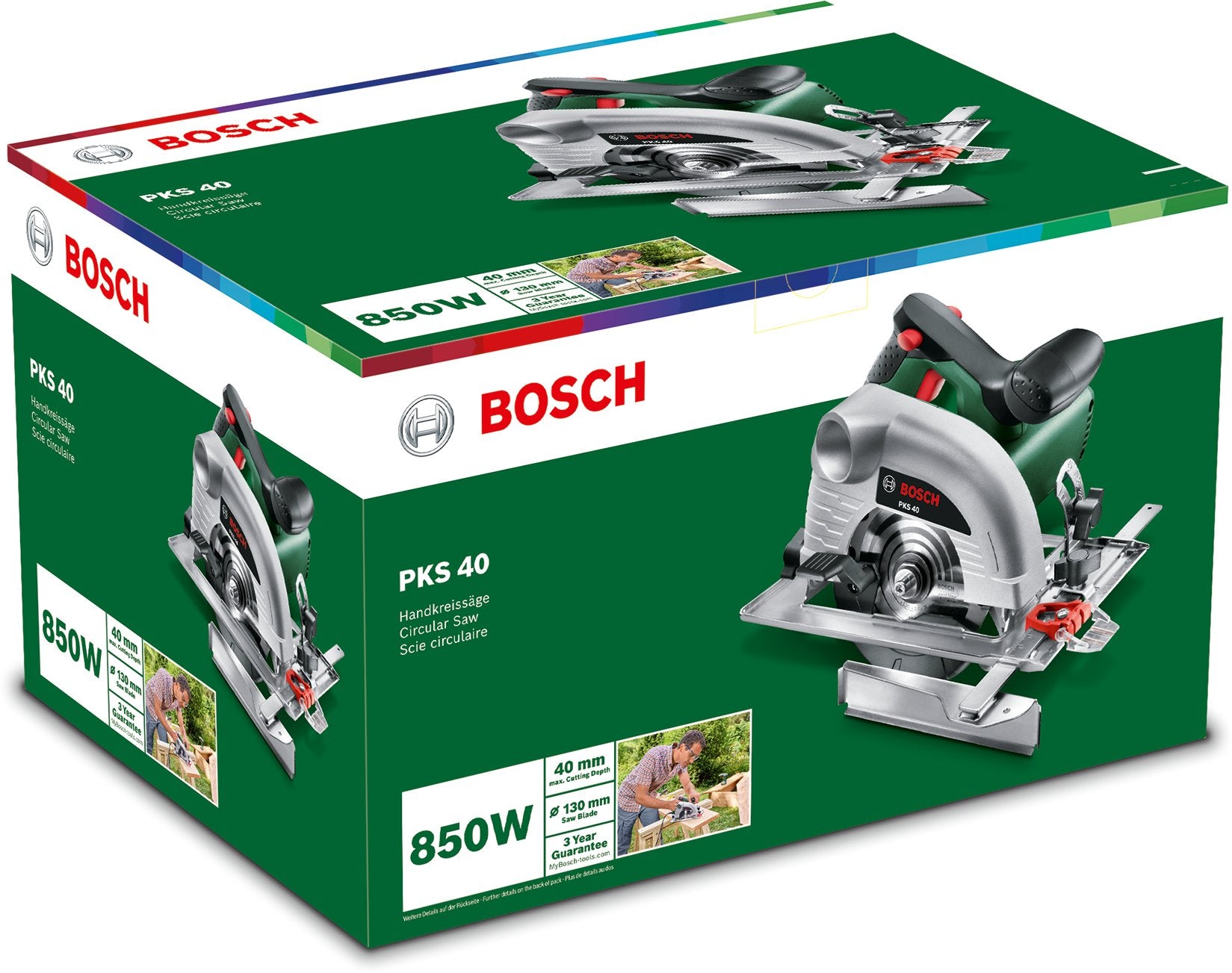 EAN 3165140805506 - Bosch PKS 40 13 cm Verde, Plata 5300 RPM 850 W imagen 2