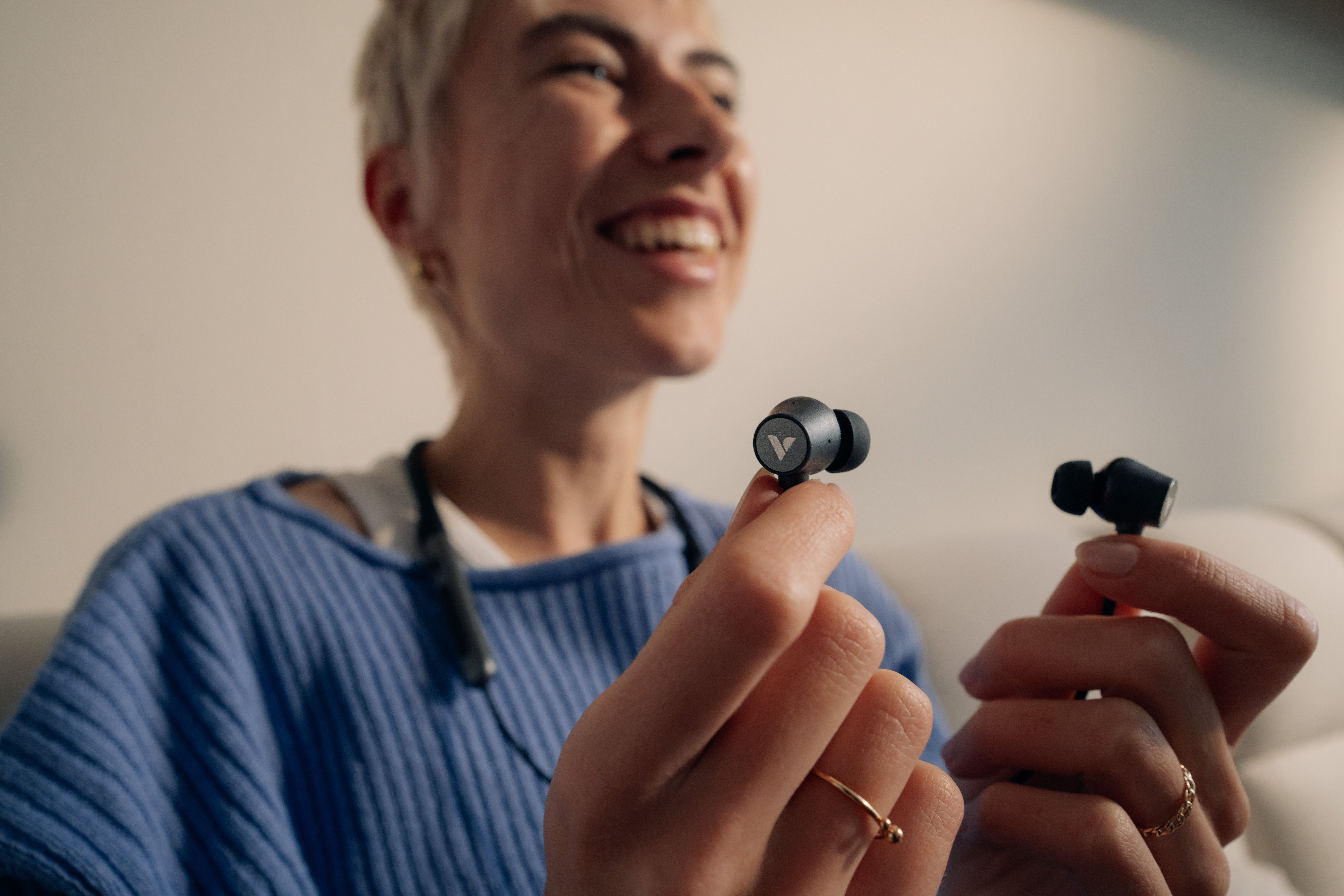Trusound Anc Neckband Earbuds, Black