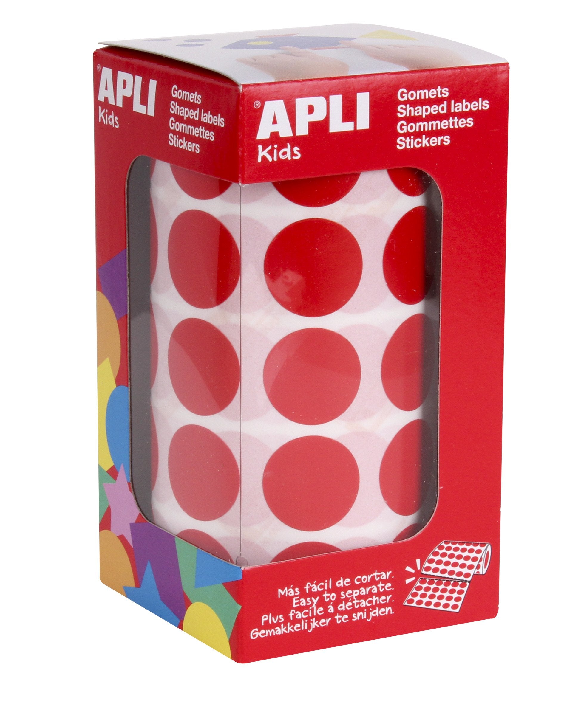 Apli Gomets Redondos 20mm Rollo Rojo