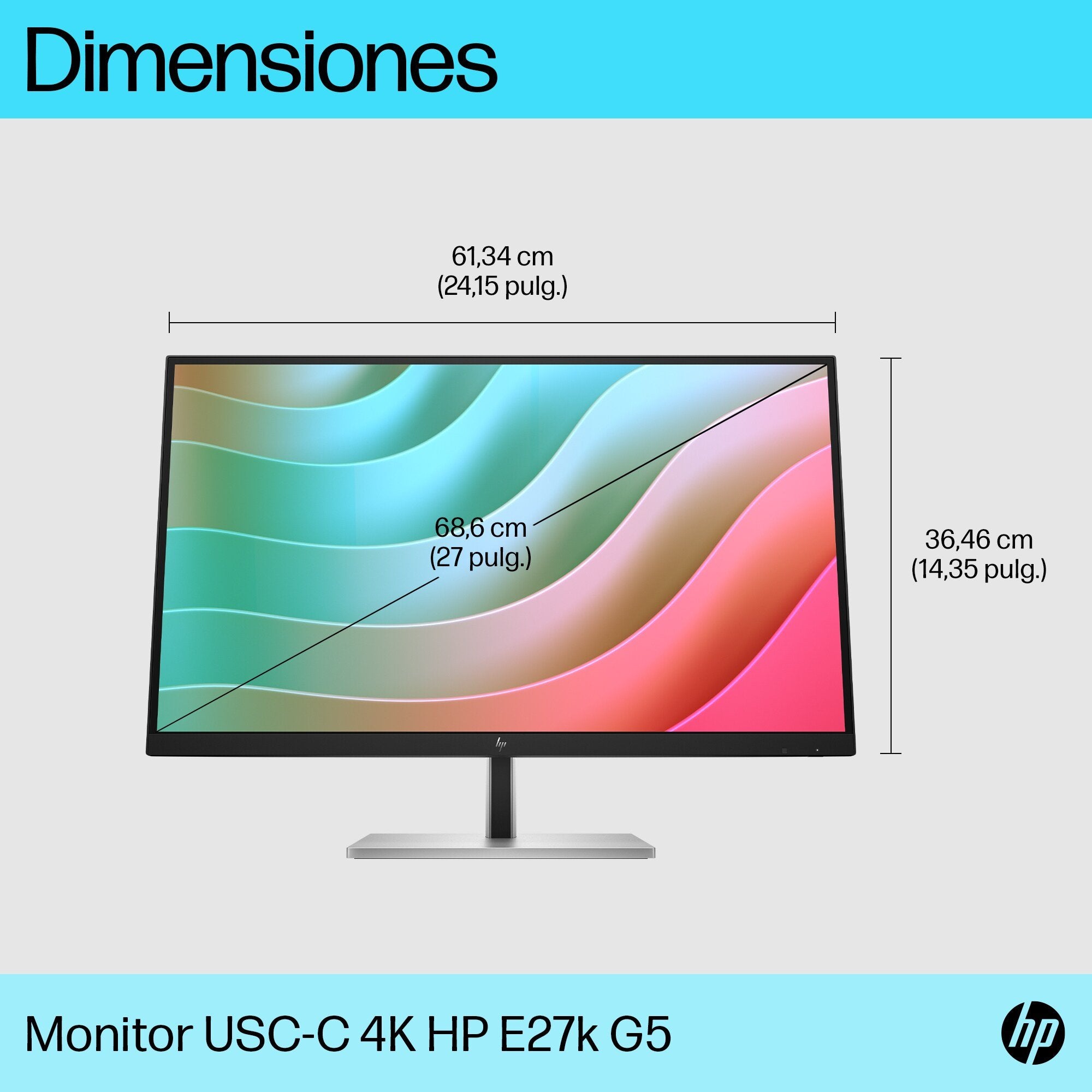EAN 0196786294556 - HP E-Series E27k G5 4K USB-C Monitor pantalla para PC 68,6 cm (27") 3840 x 2160 Pixeles 4K Ultra HD LCD N imagen 6