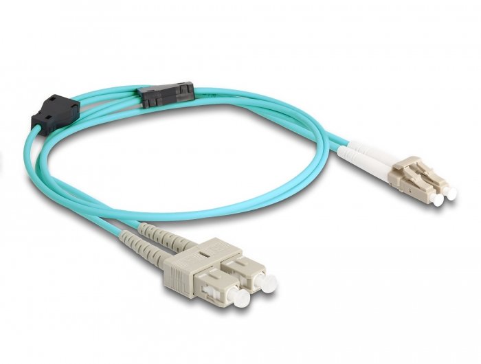 Cable Delock 87910 De Fibra Optica 1 M Lc Sc Om3 Color Aguamarina