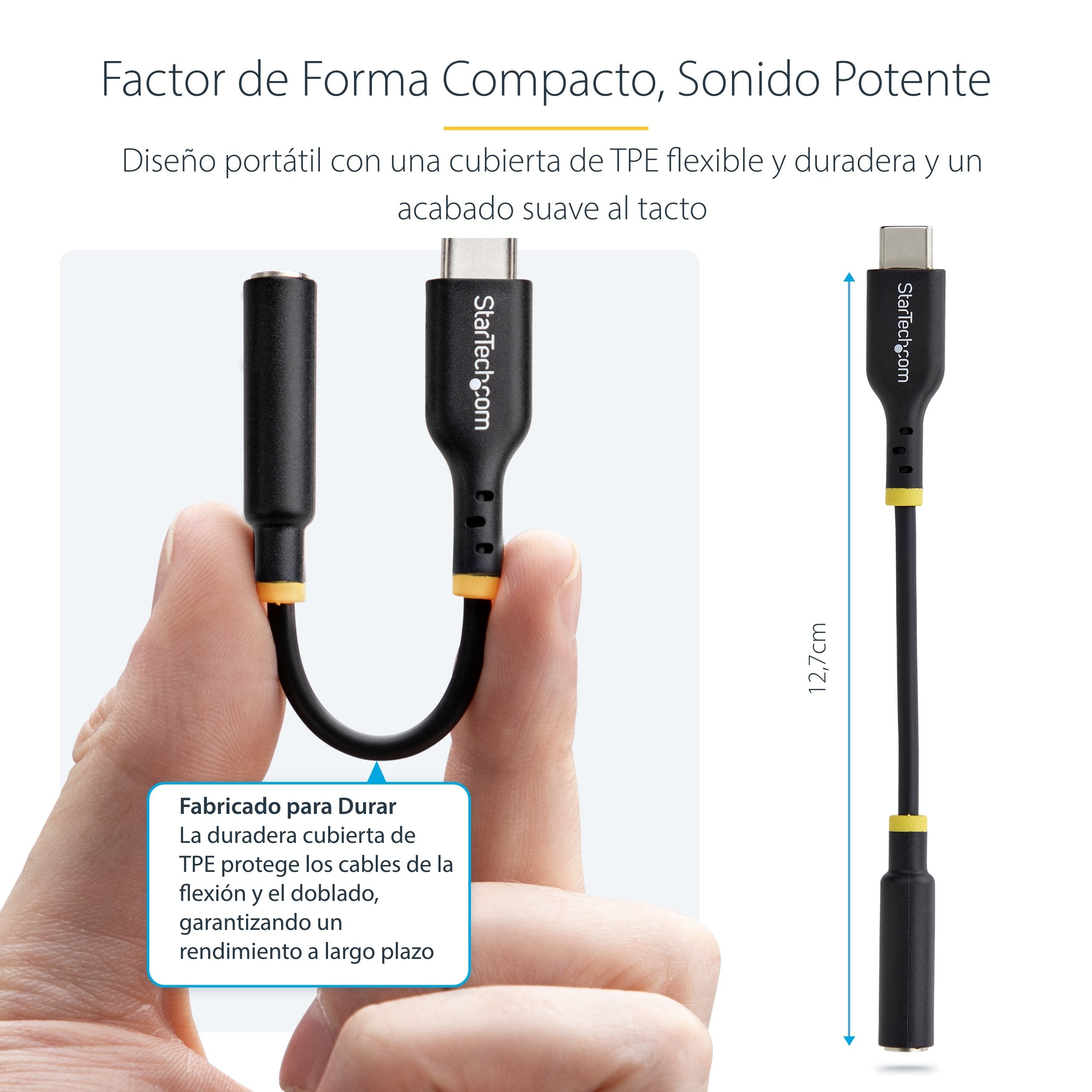 EAN 0065030898225 - StarTech.com USBCAUDIO2 cable de audio 0,127 m USB Type-C 2.0 Negro imagen 10