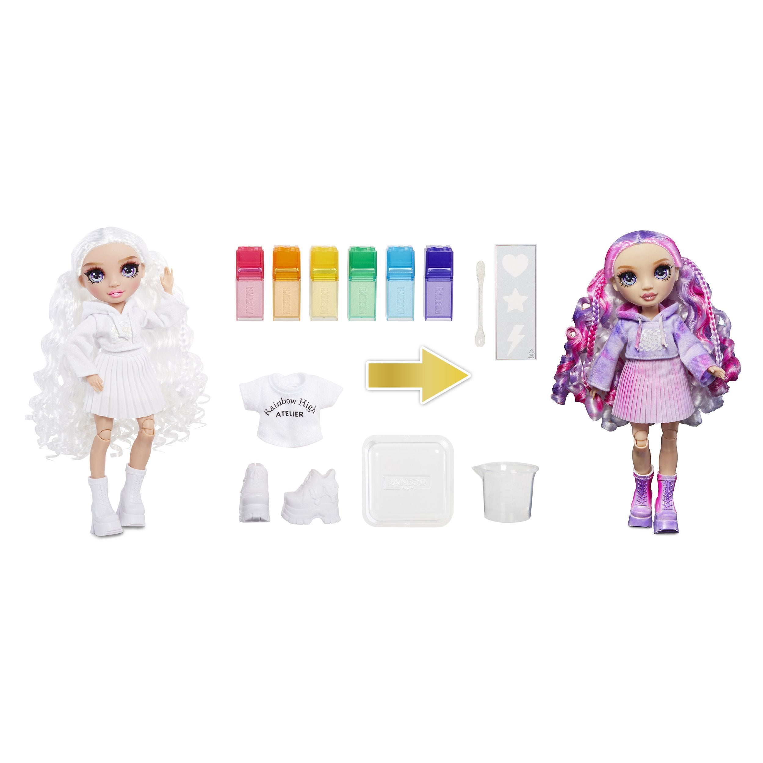 EAN 0035051507581 - Rainbow High WaterColor & Create Dolls- Purple Eyes imagen 2