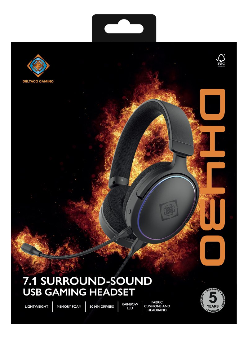 Deltaco Gaming Headset Comfort Usb Mit 7.1 Surround