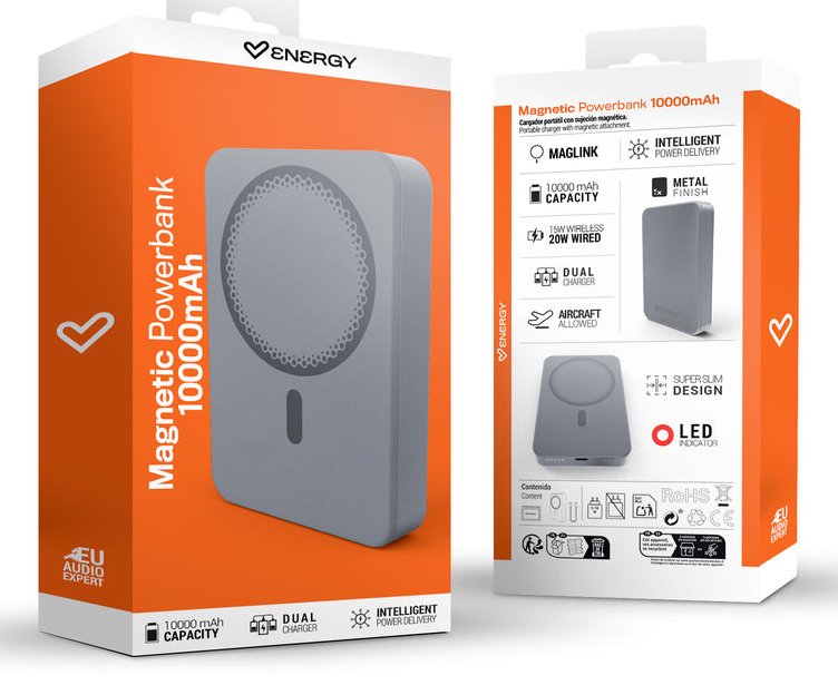 EAN 8432426500789 - Energy Sistem Magnetic Powerbank 10000 mAh Cargador inalámbrico Grafito imagen 6