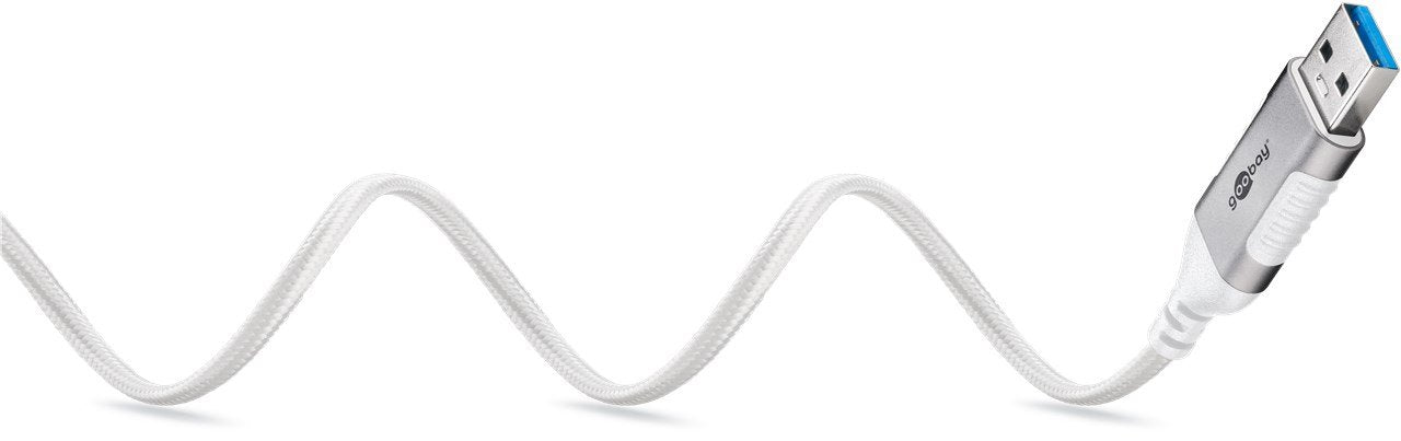 Cable De Adaptador Ethernet De Goobay Usb-A 3.2 Gen1> Rj-45, Blanco Delgado, 10 Metros 74383