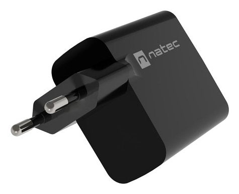 Cargador Natec Ribera Gan 65w Pd3.0 Qc3.0 1xusb-A + 1xusb-C Negro