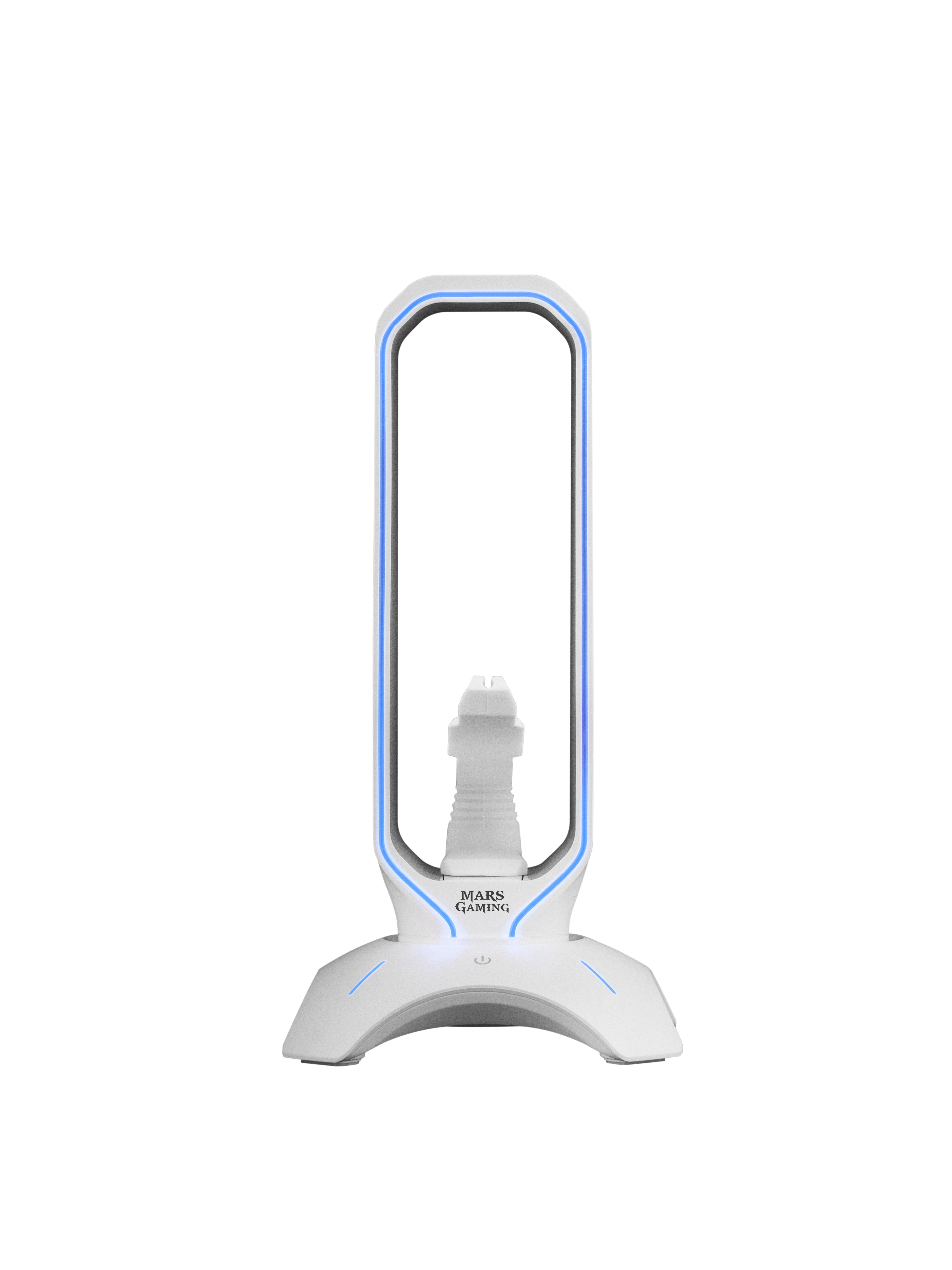Soporte 3 En 1 Mars Gaming Mhhprow White Soporte Auriculares+Bungee Raton+Hub Usb 2*Usb 3.0 Iluminado 7 Colores+Efecto Rgb Cable 1.5m