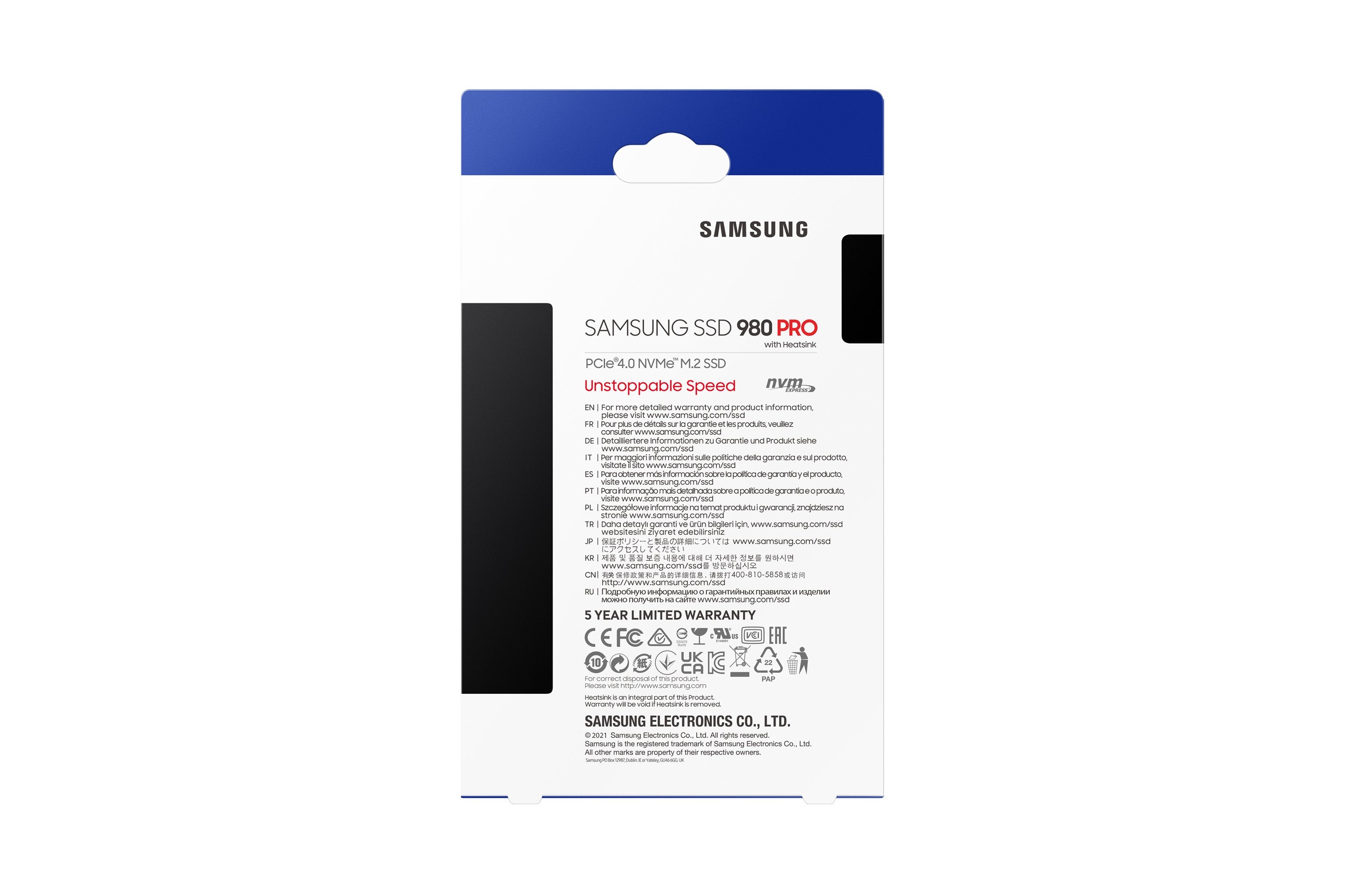 Disco Ssd Samsung 980 Pro 1tb M.2 2280 Pcie 4.0 Con Disipador De Calor Compatible Con Ps5 Y Pc