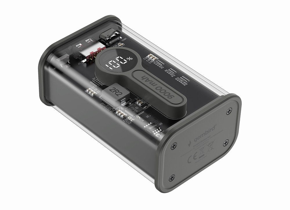 EAN 8716309127103 - Gembird PB09-TQC3-01 batería externa Polímero de litio 9000 mAh Negro, Transparente imagen 1