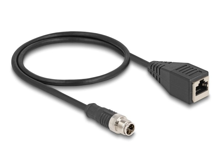 Delock 60623 Cable M12 Codificado X 8 Pin Macho A Rj45 Hembra Pvc 0,5 M