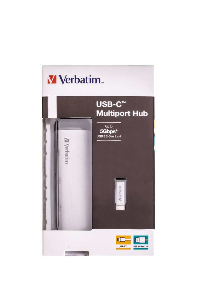 EAN 0023942491477 - Verbatim USB-C Multiport Hub USB 3.2 Gen 1 (3.1 Gen 1) Type-C 5000 Mbit/s Gris imagen 4