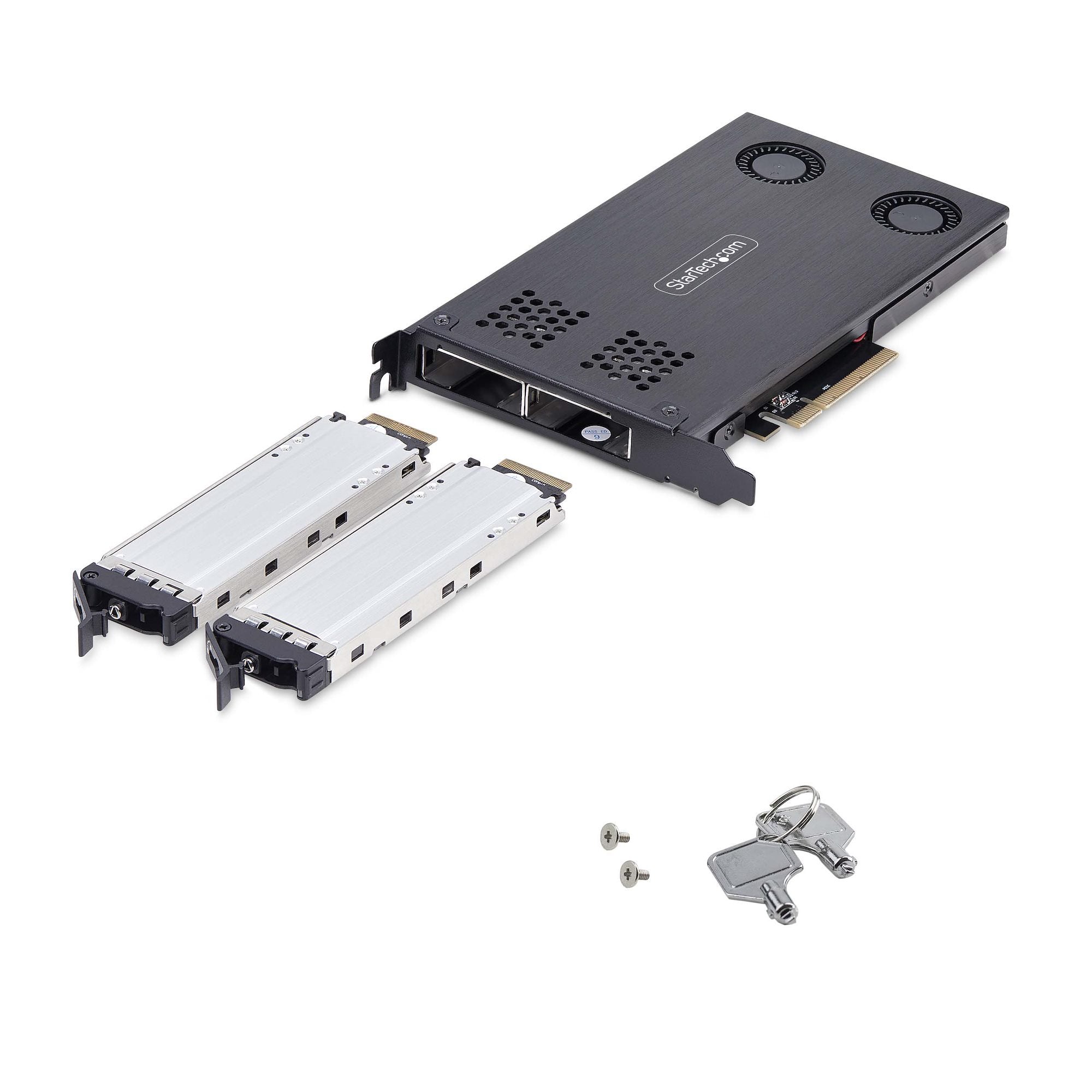 Startech.Com Dual-Bay M.2 Nvme Ssd Removable Mobile Rack For Pcie X8 Slot - Schnittstellenadaptador - M.2 Nvme Card / Pcie