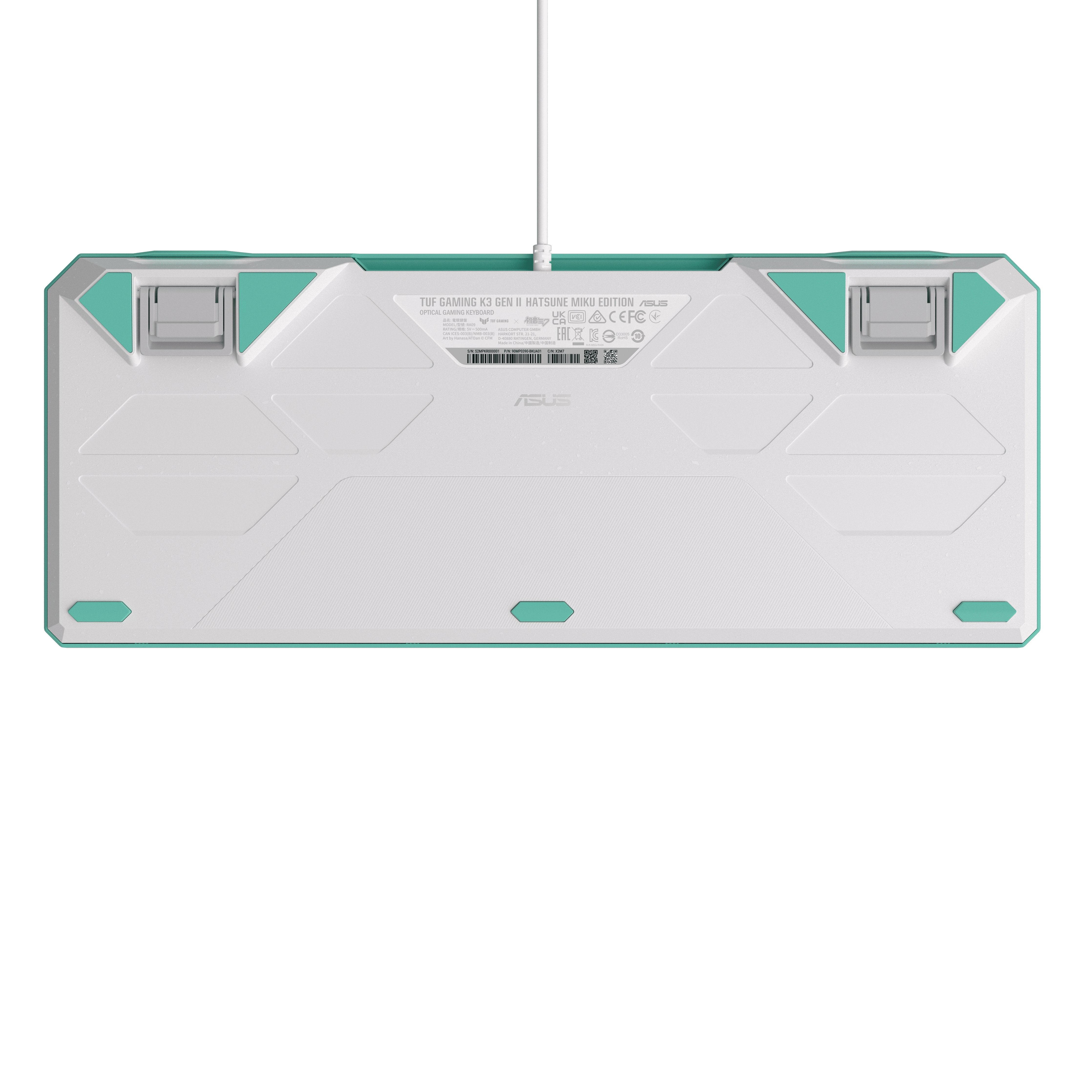 EAN 4711387923412 - ASUS TUF Gaming K3 Gen II Hatsune Miku Edition teclado Juego USB Color menta, Blanco imagen 6