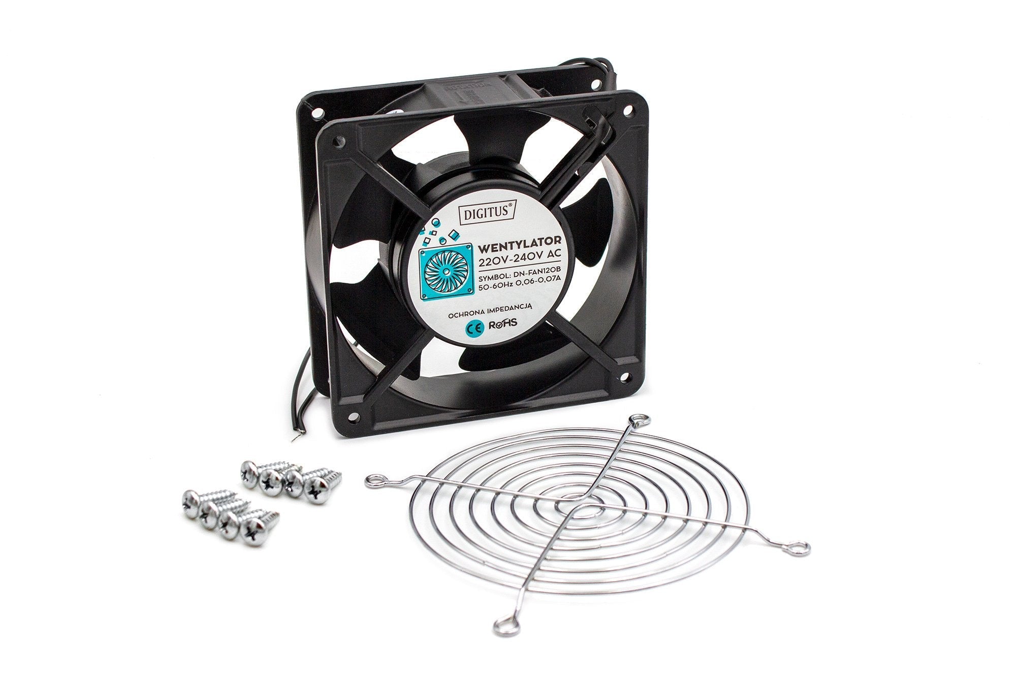 Fan Kit: Fan Dn-Fan120b, Metal Cover Dn-Fan120/Gr, Screw Dn-Fan-M4.8 - 8 Pcs