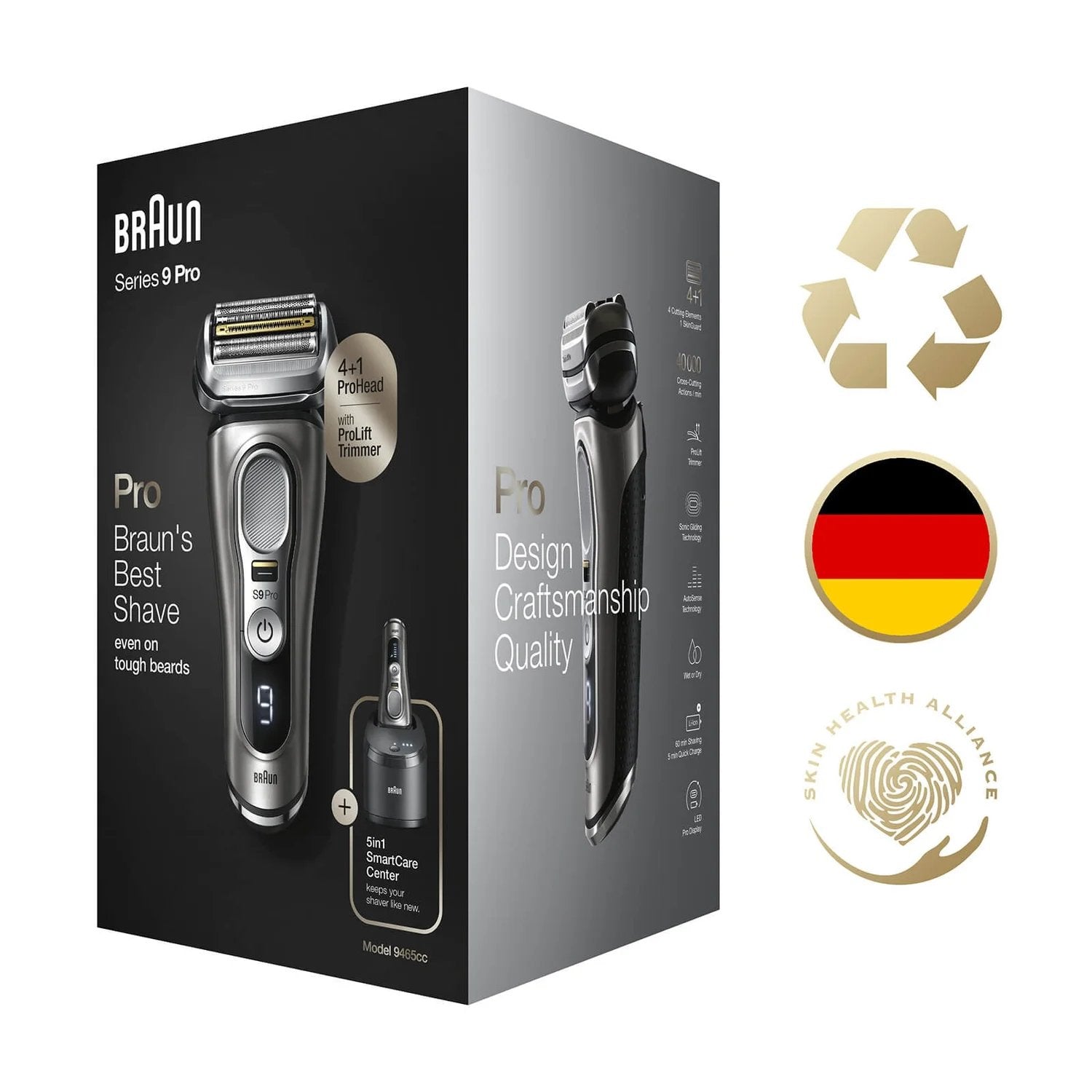 EAN 8700216020206 - Braun Series 9 Pro 9465cc Máquina de afeitar de láminas Recortadora Negro, Plata imagen 3