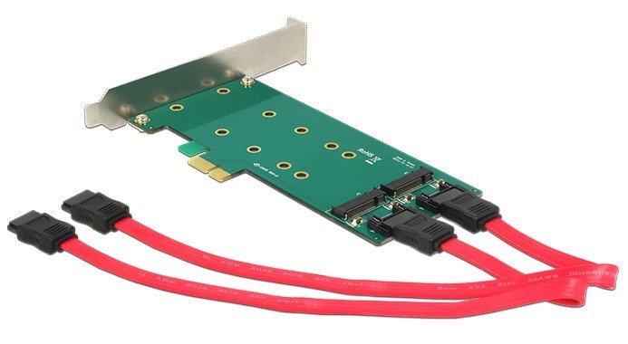 Delock Tarjeta Pcie X1 > 2 X M.2 Key B Low Profile
