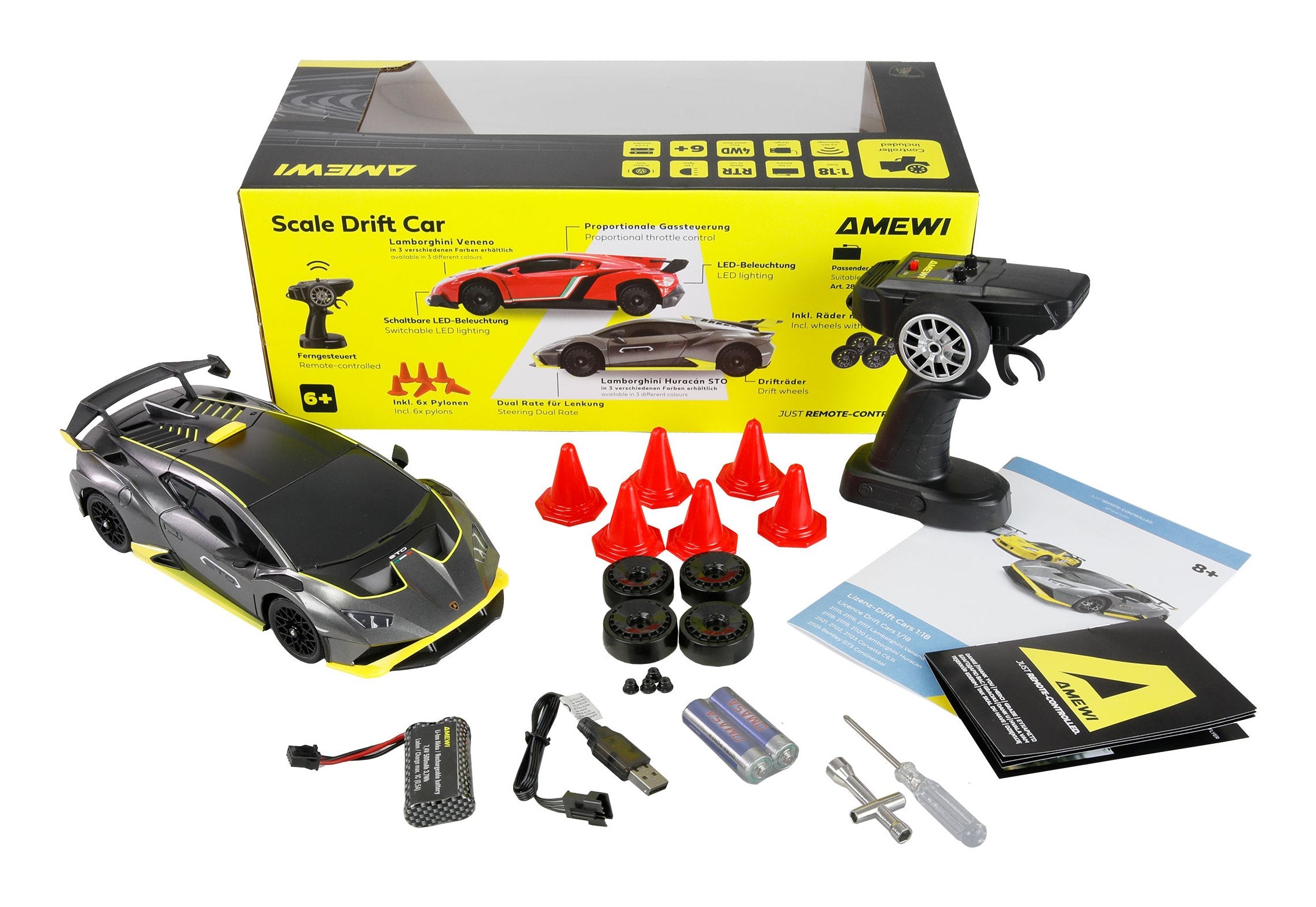 EAN 4262500342998 - Amewi Huracan STO modelo controlado por radio Coche de carreras Motor eléctrico 1:18 imagen 2