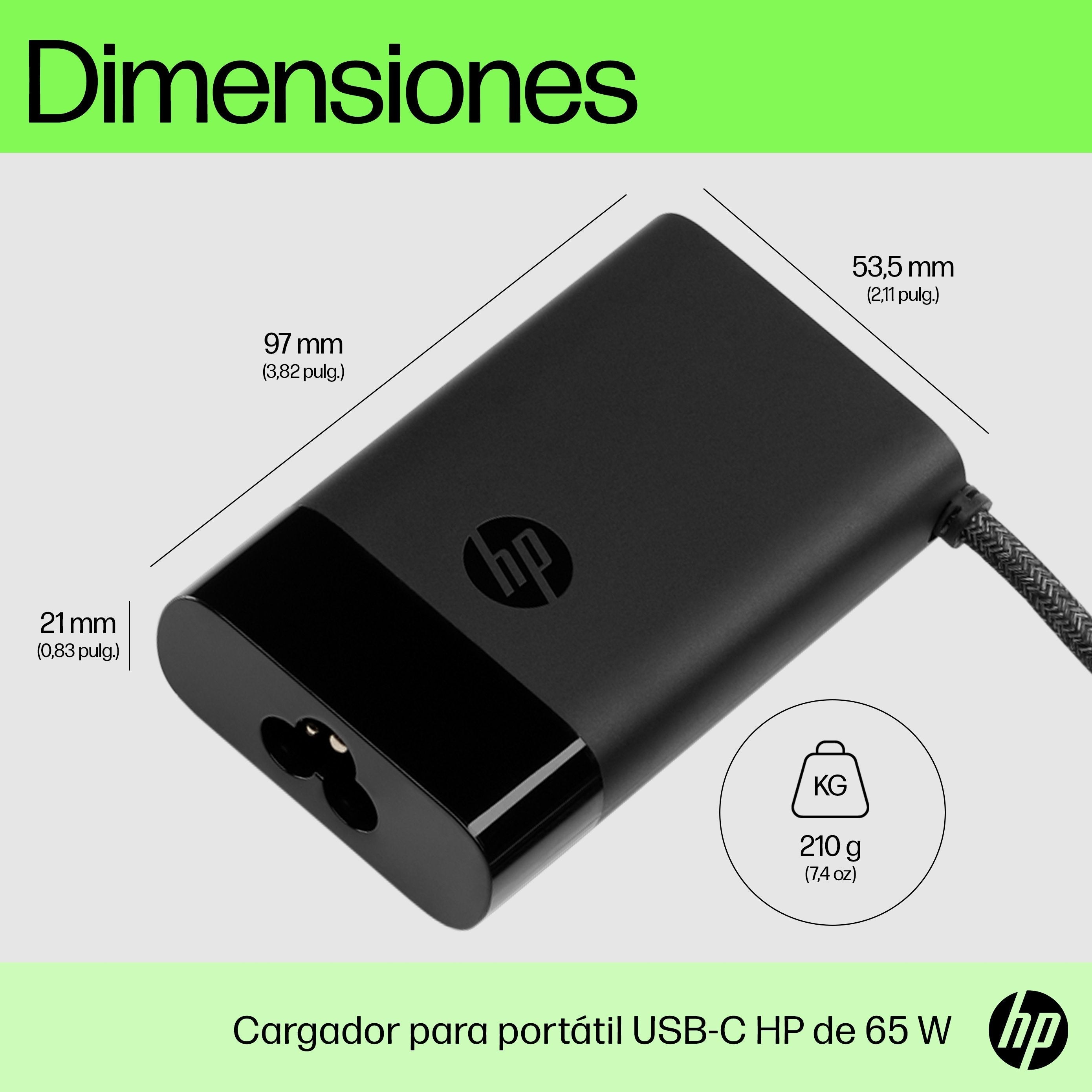 Cargador Para Portátil Hp Usb-C De 65 W, Cargador