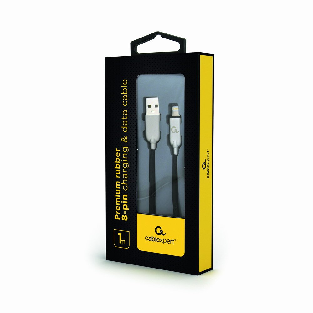 Gembird Cc-Usb2r-Amlm-1m Cable De Carga Y Datos Premium De 8 Pines, 1 M, Negro