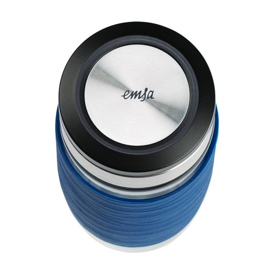 Emsa Tea Mug 420 Ml Transparente, Termo Azul/Transparente, Transparente, Vidrio, Silicona, Acero Inoxidable, China, 420 Ml, 82 Mm