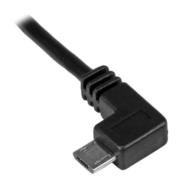 Startech.Com Cable De 0,5m Micro Usb Acodado A La Izquierda Para Carga Y Sincronización De Smartphones O Tablets