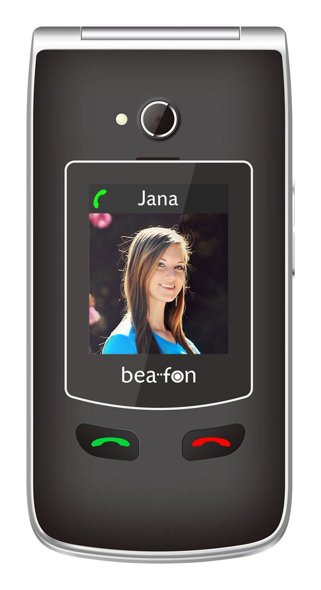 Beafon Sl645plus Lte- 4g, Plateado Line, Móvil Plegable Con Teclas Grandes, Negro-Plateado