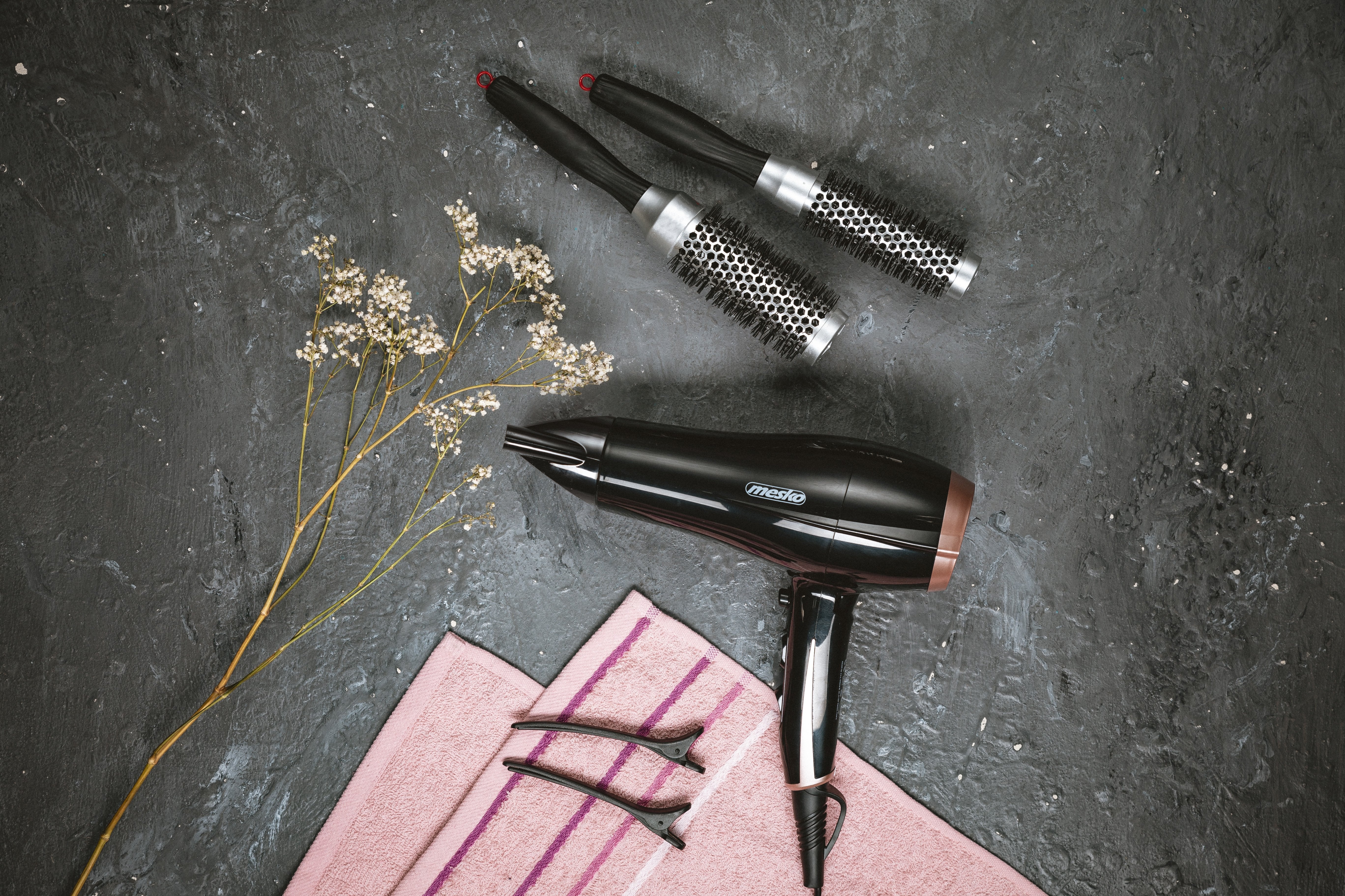 Secador De Pelo Mesko Ms 2249 2000 W, Negro Rosa