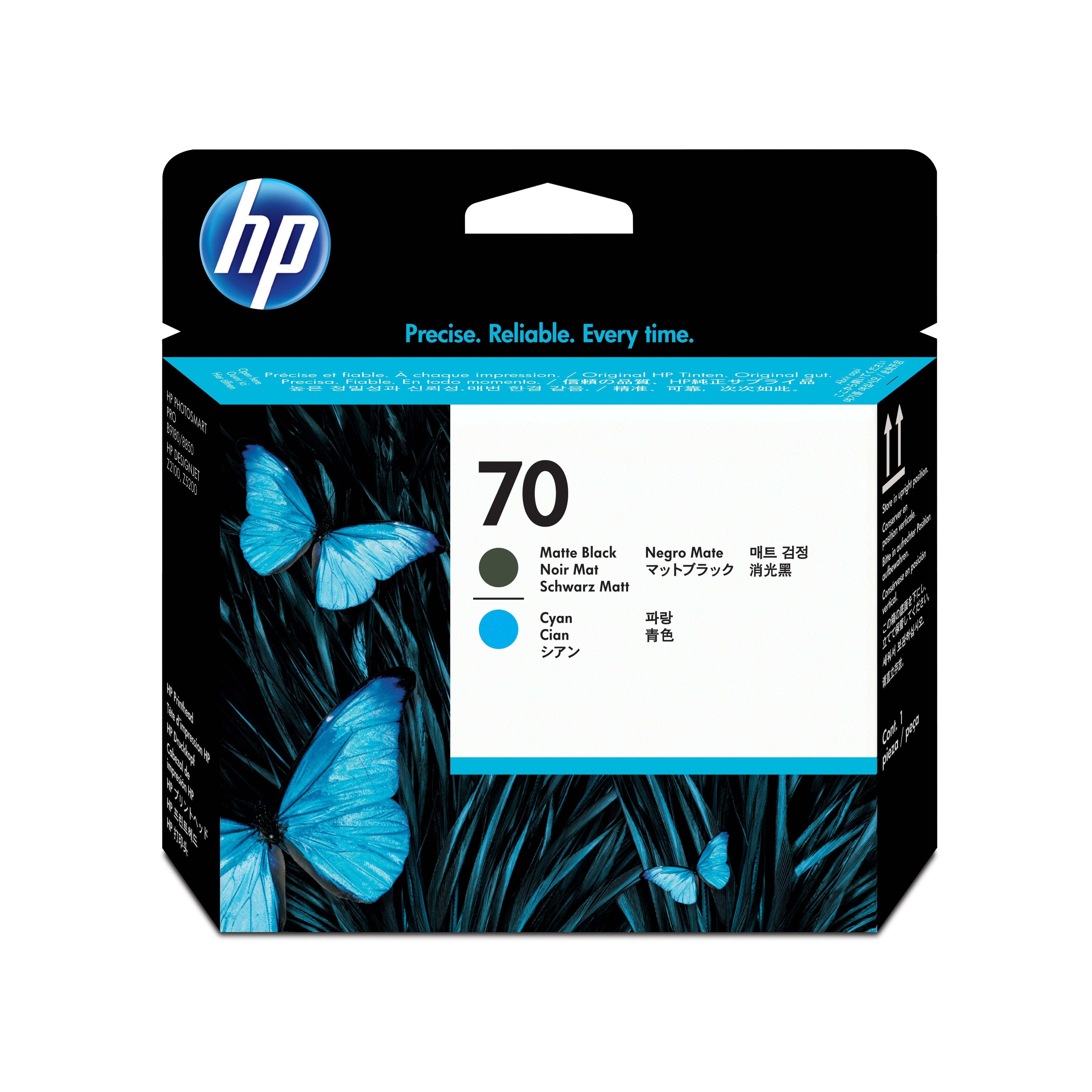 EAN 0882780390751 - HP 70 Matte Black and Cyan DesignJet Printhead cabeza de impresora Inyección de tinta térmica imagen 1