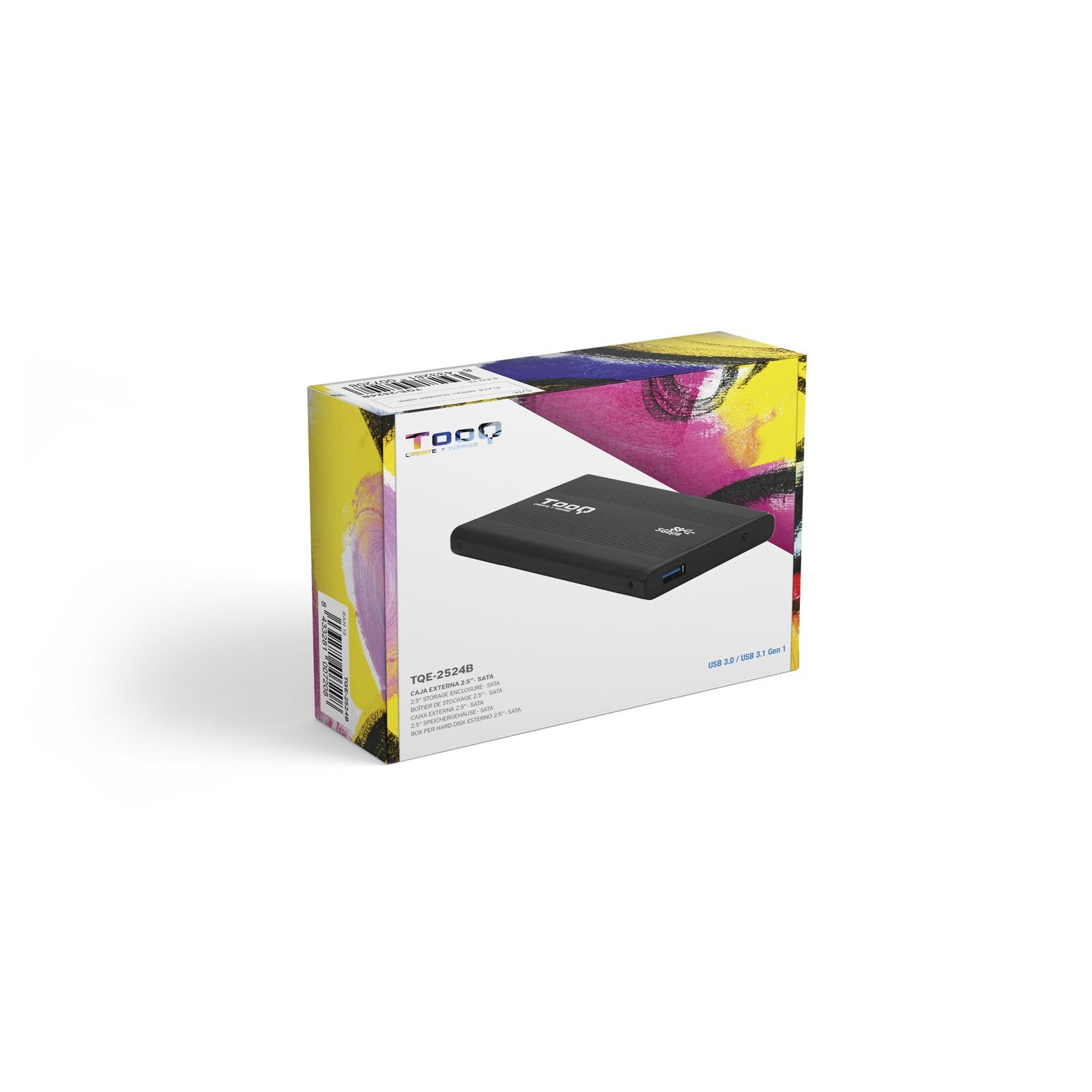 EAN 8433281007208 - TooQ TQE-2524B caja para disco duro externo Caja de disco duro (HDD) Negro 2.5" imagen 6