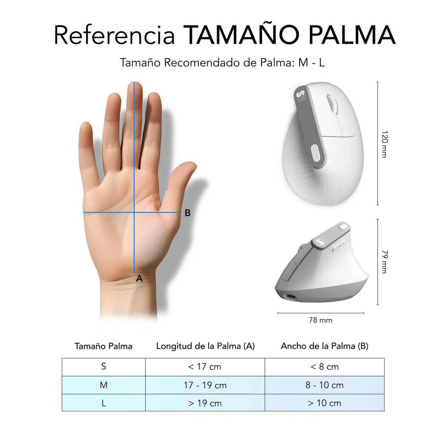 Raton Optico Dual Nature Vertical Ergo Dual Bateria Blanco Subblim Hasta 4000dpi/ Conexión Dual/ Rf, Bluetooth/ Batería Recargable