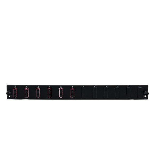 Efb Equipped 12 Port Front Panel With 6 X Sc Duplex Coupling Om4 Vertical, Black