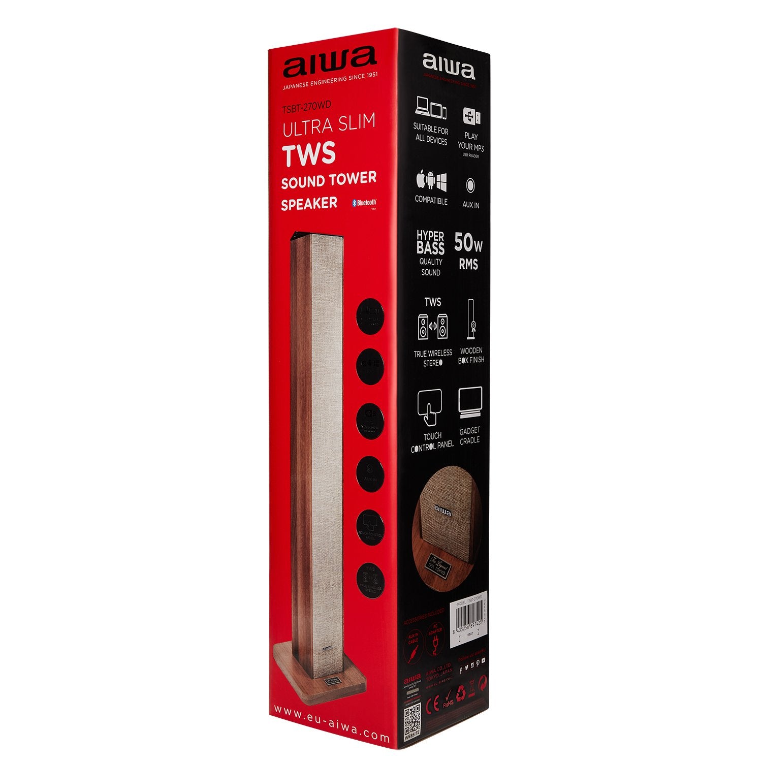 EAN 8435256897425 - Aiwa TSBT-270WD altavoz Madera Inalámbrico y alámbrico 50 W imagen 11
