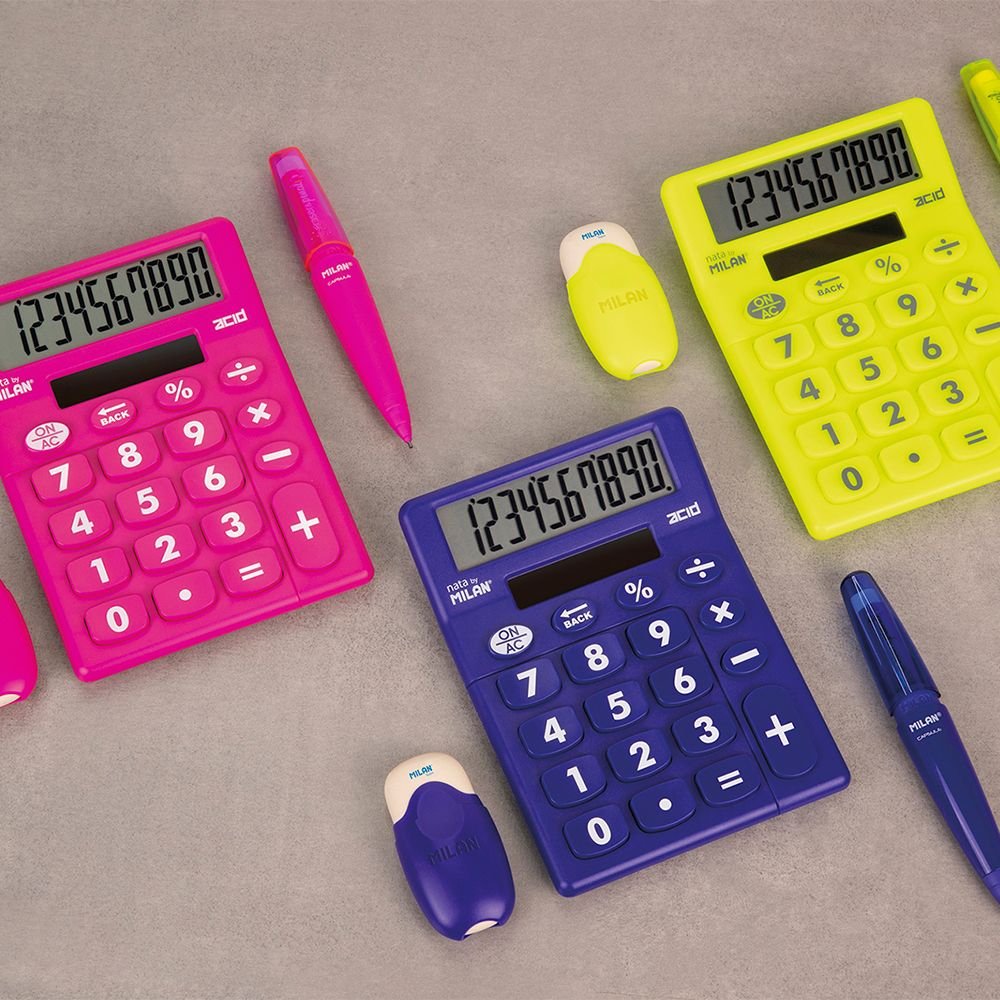 EAN 8411574105992 - Milan 159906ACD calculadora Escritorio Calculadora básica Azul, Rosa, Amarillo imagen 6