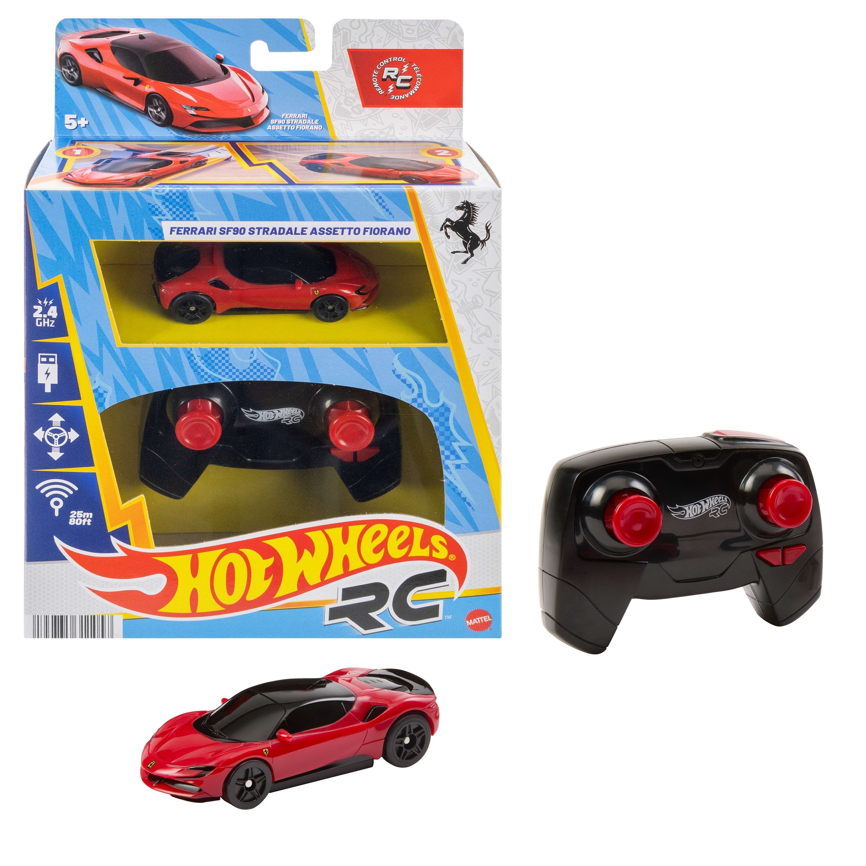 Coche Radio Control Ferrari Sf90 Hot Wheels