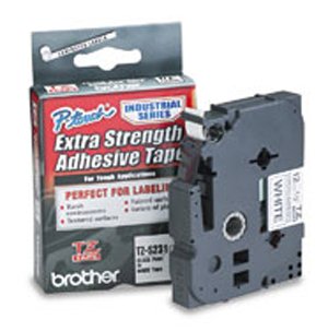 Brother Tzes231,Adhesivo Extrarresistente,Negro Sobre Blanco,Rollo (1,2 Cm X 7,99 M) 1 Bobina(S) Tipo Laminado,Para P-Touch Pt-1010, D210, D450, D800, E550, H110, P300, P900, P950, P-Touch Edg
