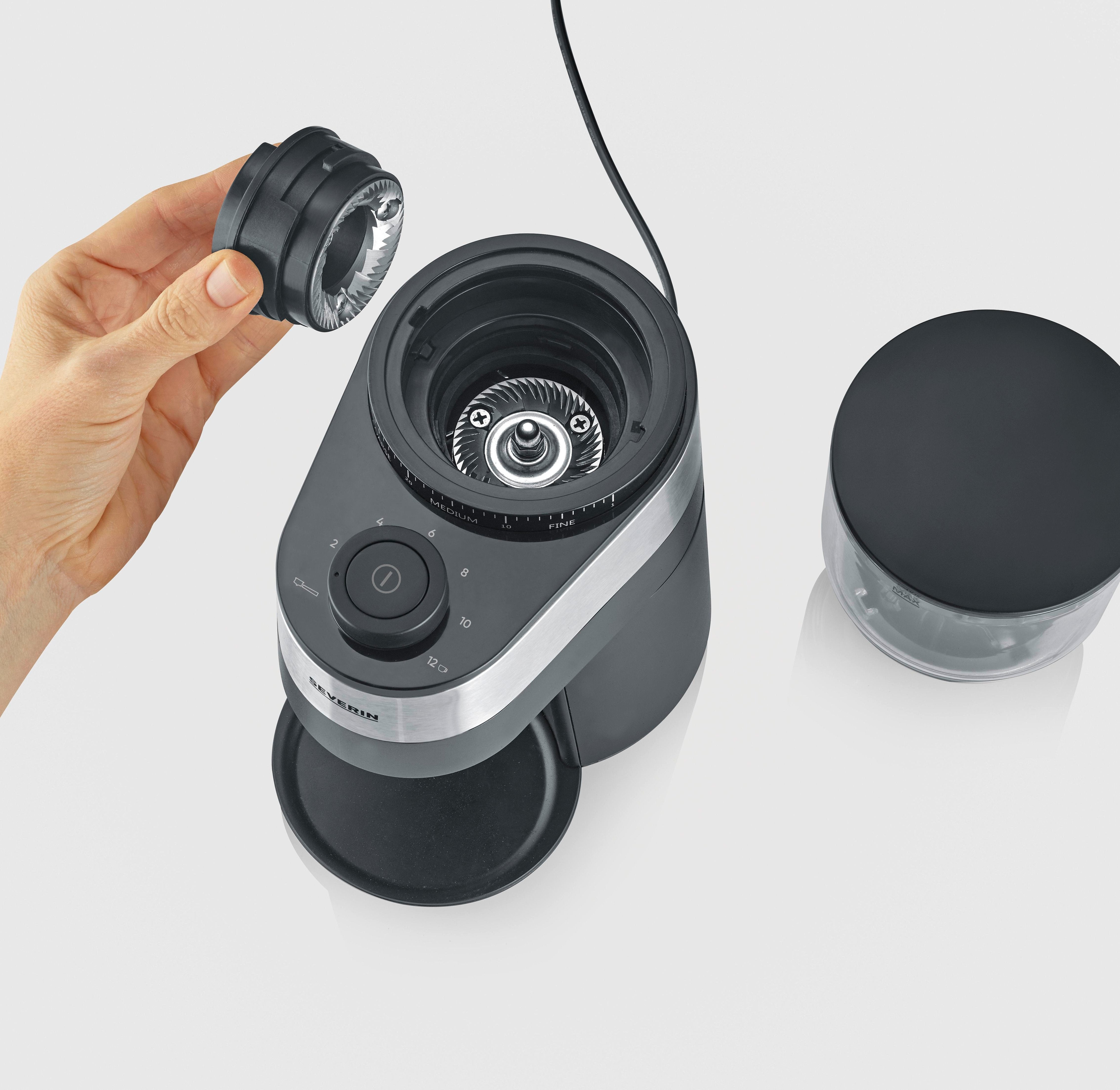 EAN 4008146045356 - Severin KM 3880 molinillo de café 140 W Negro, Acero inoxidable imagen 5