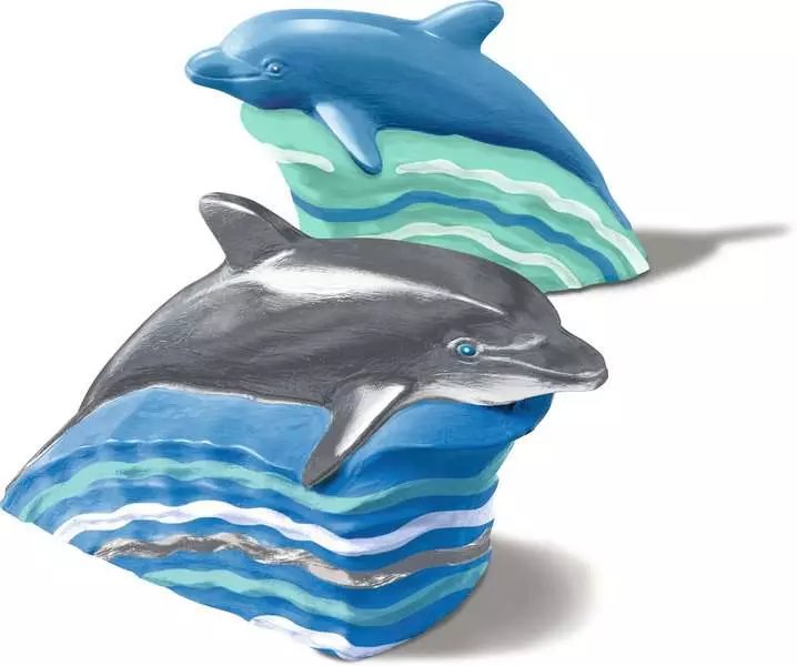 Ravensburger Habtelset Figuras De Yeso De Bricolaje Vierta Delfines, Tinker 25535