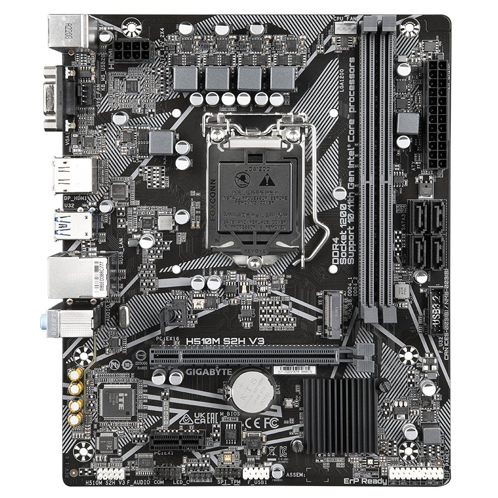 Placa Base Gigabyte H510m S2h V3 Lga1200 Matx Mb 2xddr4 4xsata 1xm.2