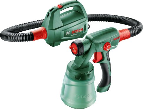 Bosch Professional Sistema De Pulverización De Pintura Pfs 2000, Pistola Pulverizadora Verde/Negro, 440 W, Boquilla Para Colores De Pintura + Boquilla Para Pintura De Pared 603207300