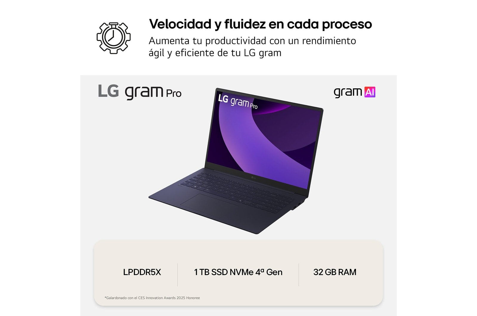Portátil Lg Gram Pro 16z90ts G Intel Core Ultra 9 288v 48tops 32gb 1tb Ssd W11 16 "