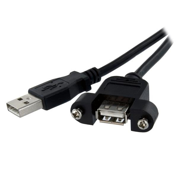 Startech Cable Usb 2.0 M/H (Alargo) Para Montaje En Panel 0.60m Negroâ Usbpnlafam2