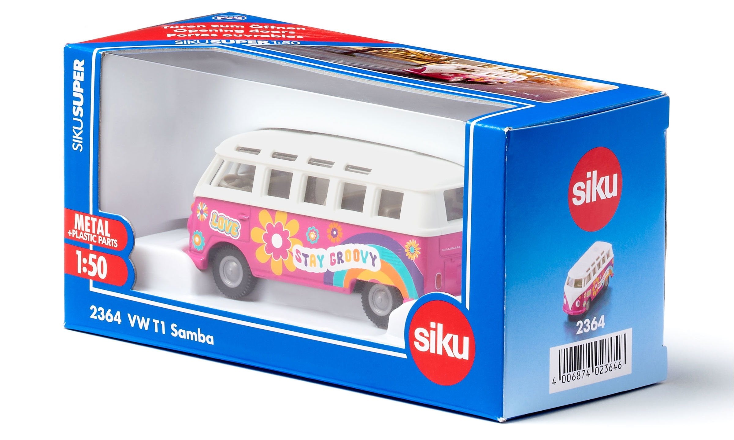 EAN 4006874023646 - Siku VW T1 Samba Modelo a escala del minibus "Samba Bus" Previamente montado 1:50 imagen 7