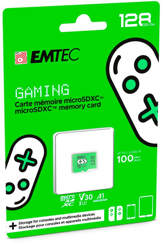 Tarjeta Emtec Microsd 128gb Sdxc Cl.10 Uhs1 U3 V30 A1 Gaming Ecmsdm128gxcu3g