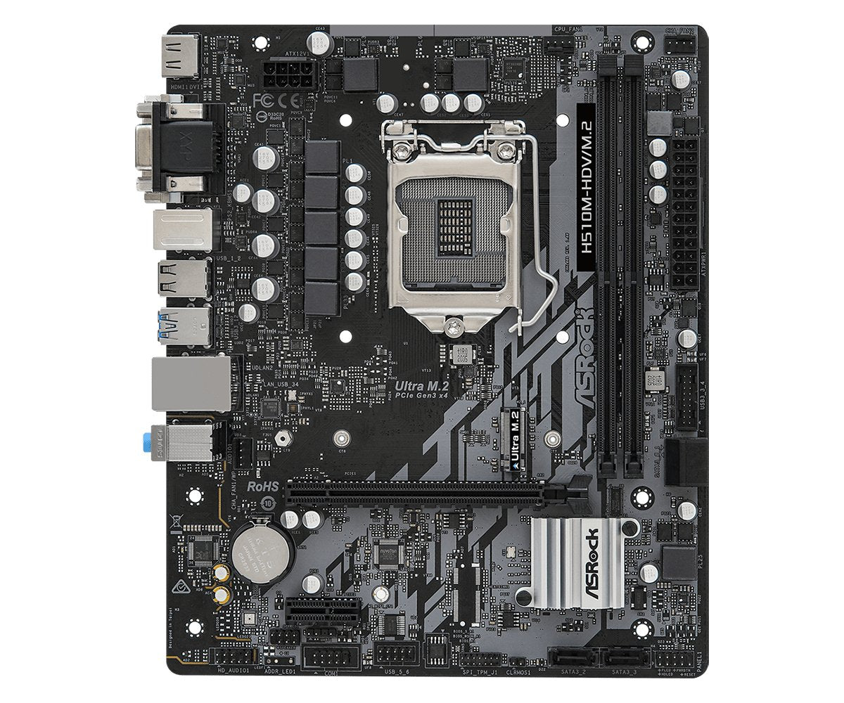 Placa Base Asrock Intel 1200 H510m-Hdv/M.2 M-Atx, 2xd4 3200, Usb3.2, Sata3