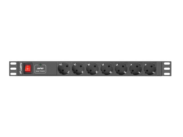Lanberg Regleta 16a - 7 Schuko Rack 1u Para Armario 19\1 Pdu-07f-0200-Bk