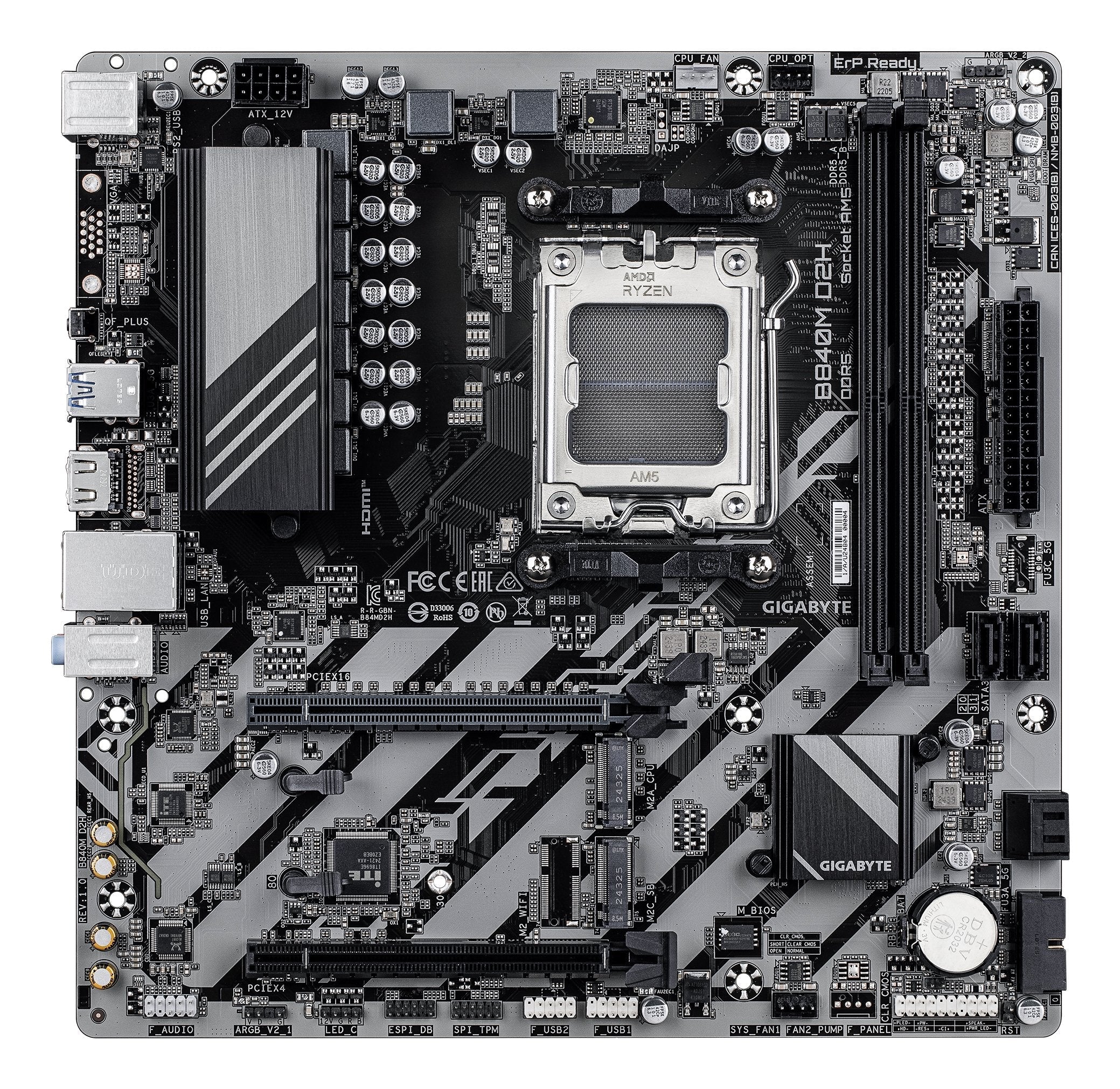 EAN 4719331868116 - GIGABYTE B840M D2H placa base AMD B840 Zócalo AM5 micro ATX imagen 2