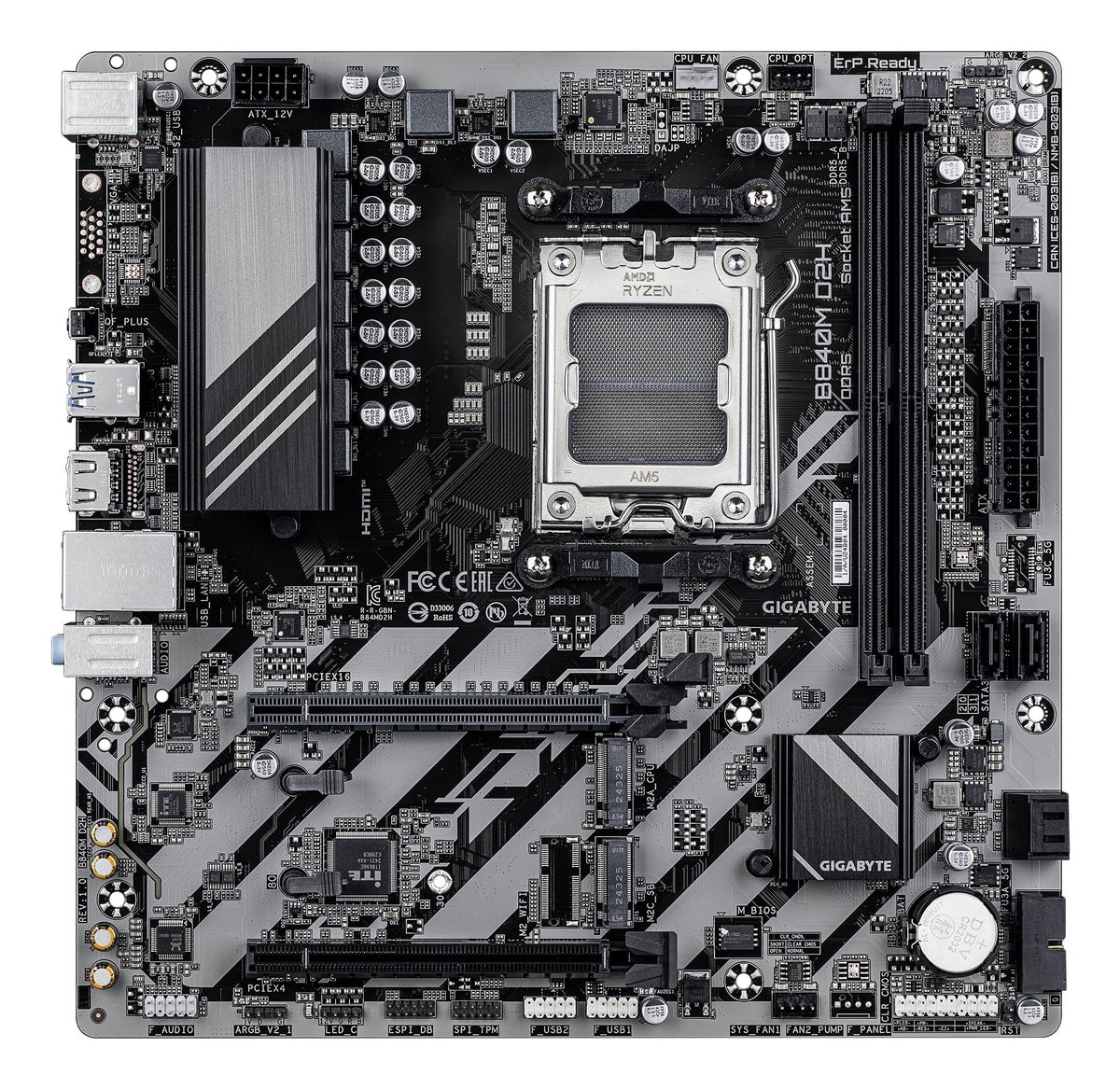 EAN 4719331868116 - GIGABYTE B840M D2H placa base AMD B840 Zócalo AM5 micro ATX imagen 2