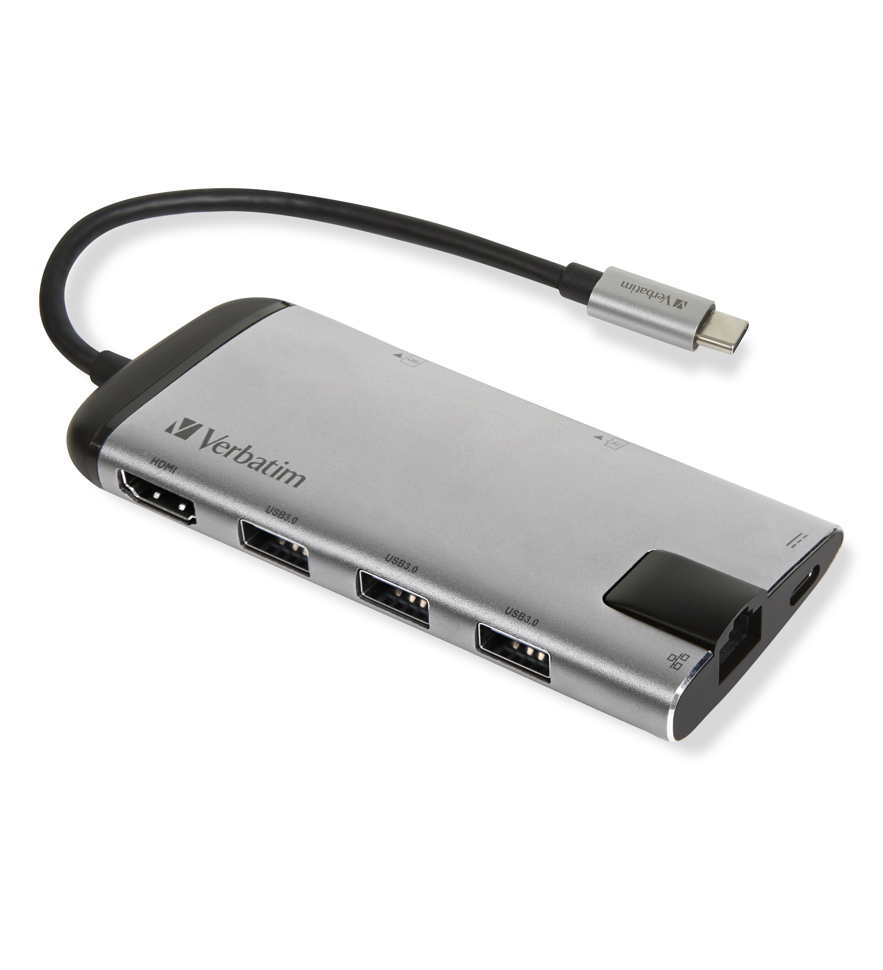 Usb Hub Verbatim Usb-C 3.1 6-Port Portable Grey 3xusb 3.0, Hdmi, Usb-C, Ethernet, Sd/Microsd