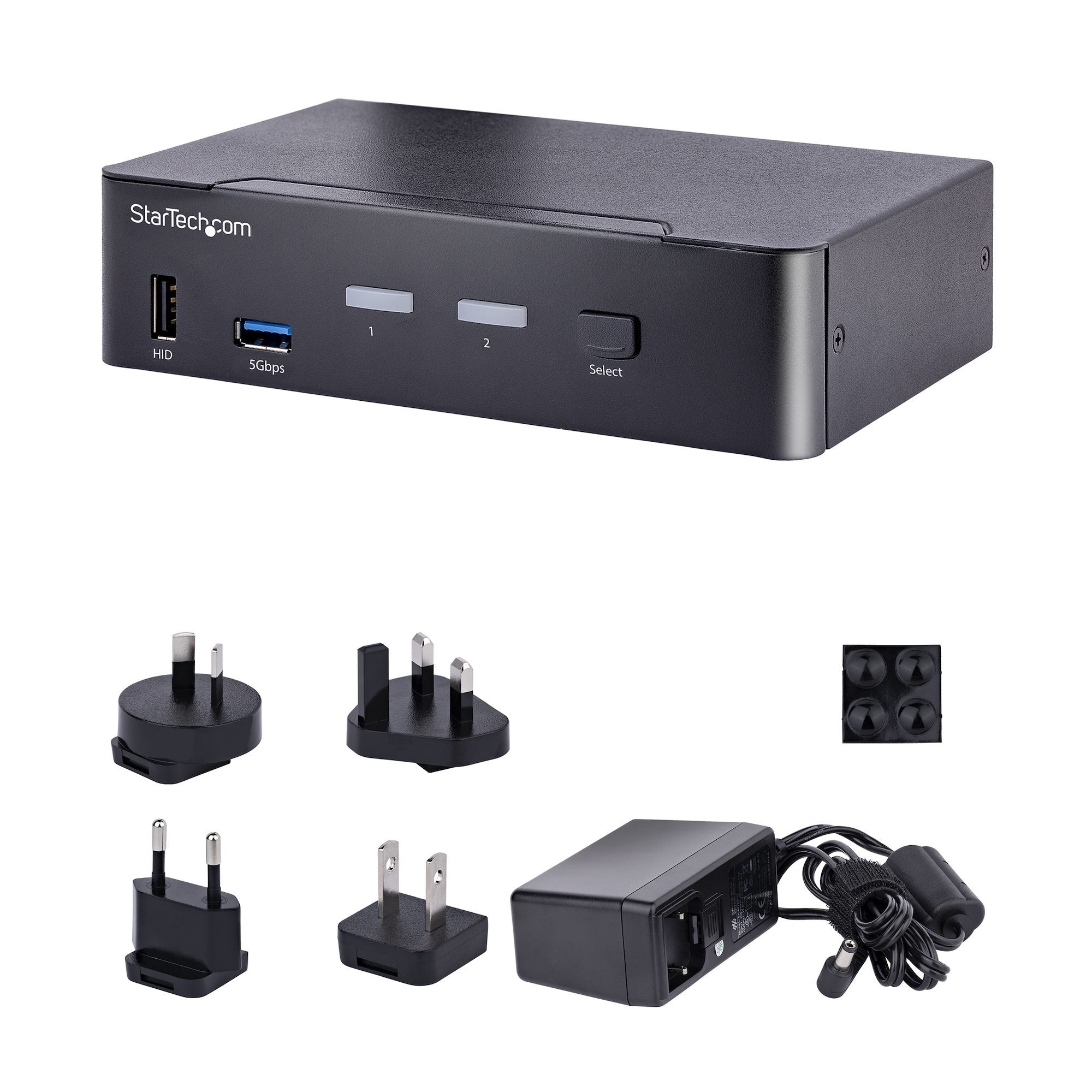Startech Switch Kvm Usb C Tipo C, De 2 Puertos Displayport 4k 60hz, Audio 3,5mm, Hub 4x Usb Y 2x Usb A 3.2 Gen 1 De 5gbps